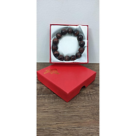 Vòng tay phong thủy đá mắt cọp đỏ 14 ly, vòng tay chuỗi hạt đá