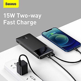 Pin sạc dự phòng Baseus Bipow Digital Display Power Bank 15W USB 2+Type C