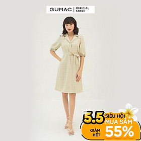 Đầm suông nữ thiết kế caro GUMAC DB316