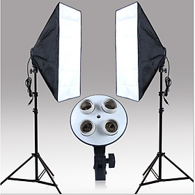 Mua Bộ Đèn Studio  Đèn Chụp Ảnh Sản Phẩm Chân Đèn 2m Kèm Softbox 50x70 Hỗ Trợ Sáng  Đui 4 Bóng
