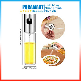 Bình Xịt Dầu Ăn, Gia Vị Khi Ướp Thịt, Làm Bánh Chất Liệu Thủy Tinh Dung Tích 100ML - PucaMart