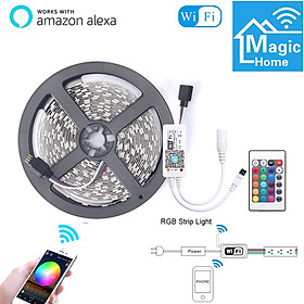 5M Smart WIFI Control Color Changing LED 5050 RGB Light Strips Compatible with Amazon Alexa Sync to Music for Rooms