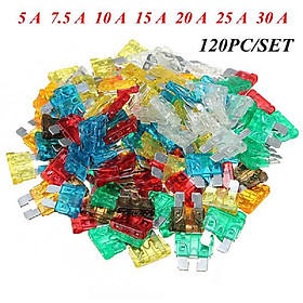 120Pcs Standard 5- Amp Blade Fuse Car Truck Assorted Mixed 5 7.5 10 15 20 25