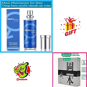 Moai Pheromone for Him + Bao Cao Su Okamoto 3 Cái - Hàng Chính Hãng 100%