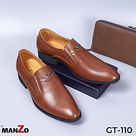Đen và nâu - Giày Công sở tăng chiều cao da bò thật – Manzo store – GT101