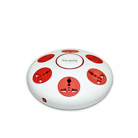 Ổ cắm Điện Quang ĐQ ESK 2W.106 (Kiểu UFO 6 lỗ 3 chấu dây 2m màu trắng)