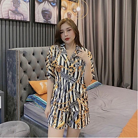 Đồ bộ pijama, bộ lụa satin cộc đùi cao cấp mềm mịn, thoáng mát hoạ tiết đẹp