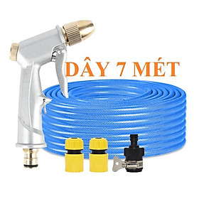 Mua Bộ dây vòi xịt nước rửa xe tưới cây .tăng áp 3 lần loại 7m 10m 206701 đầu đồng  cút nối nhựa đ+tặng túi đựng bút