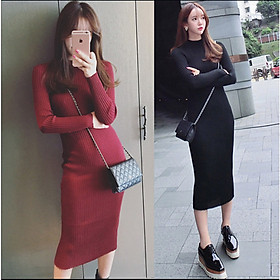 Đầm len nữ ARCTIC HUNTER đầm dài ôm body len gân AH67