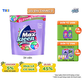 Túi viên giặt xả MaxKleen Hương ngày thư thái (34 viên/ túi)