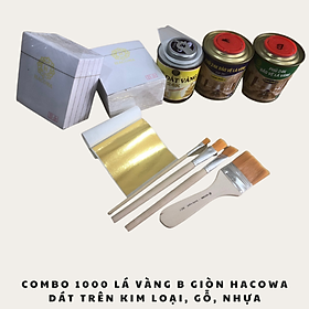 Combo 1000 lá vàng B ánh kim kèm phụ kiện dát đồ gỗ, kim loại, nhựa (BGH)