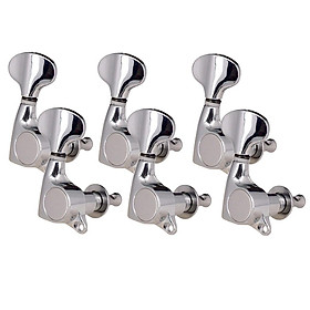 6PCS Fishtail Sealed Guitar Tuners Tuning Pegs for Acoustic Guitar Part  6R Silver