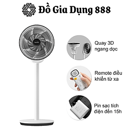 Quạt Tích Điện Xiaomi Keheal F4, 3 Mức  Gió, Chạy Êm, Có Điều Khiển, Hẹn Giờ Tắt, Pin Tới 15h, BH 12 Tháng