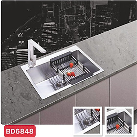 Chậu đúc 1 hố dương bàn Tundo Boss BD7848 khoét đá 75*45 mm