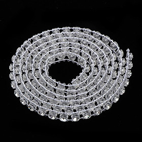 1 Yard Faux Rhinestone Chain Crystal Trim Ribbon DIY for Wedding Bridal 9mm