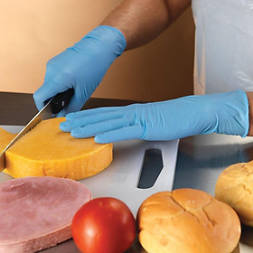 Mua Găng tay cao su Ezcare Vietglove Disposable Nitrile Gloves 3.5gr  màu xanh nhạt  100 chiếc