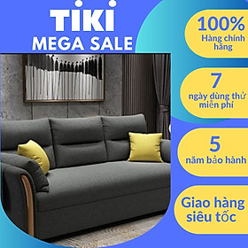 [FREESHIP + TẶNG 6 GỐI] Giường Ghế Sofa Thông Minh, Sofa Giường Đa Năng Tay Gỗ Cao Cấp Khung Thép Đệm Cao Su Có Ngăn Chứa Đồ