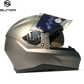 Mũ bảo hiểm fullface trùm đầu 2 kính SUNDA 823 – vệ sĩ chống tia cực tím