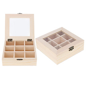 2x Jewelry Display Box with Lids Home Decor Supplies Wooden Jewelry Chest