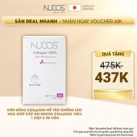 Viên uống collagen trẻ hóa da tăng đàn hồi Nucos collagen 100% 90 viên