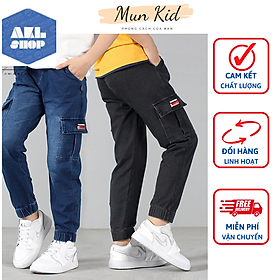 Quần jean bé trai size đại 25-45kg, quần bò cao cấp cho bé 5 đến 14 tuổi phong cách Hàn Quốc hàng Quảng Châu