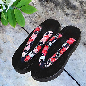 Japanese Wooden Clogs Comfortable Geta Sandals for Men Women Blue Square 40