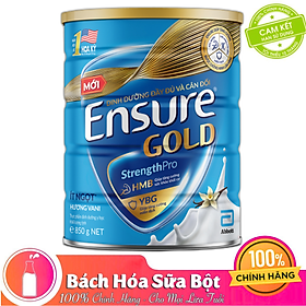 Thực phẩm dinh dưỡng y học: Ensure Gold hương vani ít ngọt 850g
