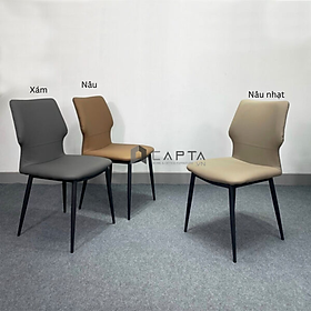 Ghế phòng ăn bọc nệm simili tone màu trầm đơn giản đẹp dành cho căn hộ LUX 32A-P tại HCM