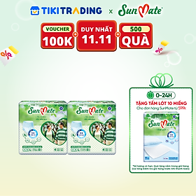 Combo 2 Tã Quần Người Lớn Sunmate Mềm Mại L8 (8 Miếng)