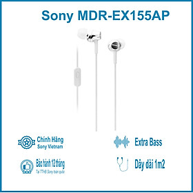 Tai Nghe Nhét Tai Sony MDR-EX155AP - Hàng Chính Hãng