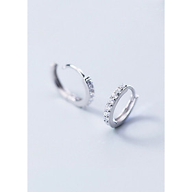 Bông Tai Nữ | Bông Tai Nữ Bạc Đơn Giản B2425 - Bảo Ngọc Jewelry