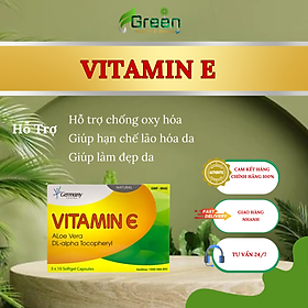 Combo 3 hộp Viên uống đẹp da VITAMIN E - Germany Pharma Hộp 3 vỉ x 10 viên