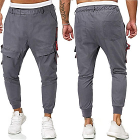 Men Casual Trousers Elastic Waist Pants for Spring Autumn Sports