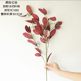 Mua giả cành lá lá oliu giả cành oliu lụa cành lá đỏ
