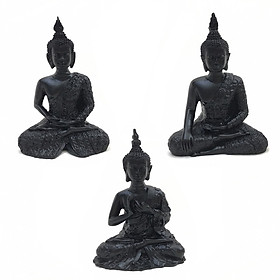 Combo Tượng Đá Phật Thái Thủ Ấn - Đá Đen