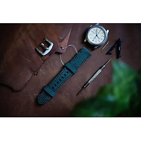 DÂY ĐỒNG HỒ DA BÒ XANH LỤC CỔ ĐIÊN - RAM  CLASSIC 1962 - HÀNG CHÍNH HÃNG 