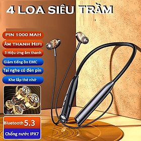 Mua Tai Nghe Bluetooth 5.3 Thế Hệ Mới  4 Loa  Âm Thanh Siêu Trầm   Tai Nghe  Có Đèn Pin   Pin 1000mAh Sử Dụng Lên Đến  80 - 100 Giờ  3 Hiệu Ứng Âm Thanh