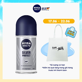 Lăn Ngăn Mùi NIVEA MEN Silver Protect Phân Tử Bạc Giảm 99.9% Vi Khuẩn Gây Mùi (50ml) - 83778