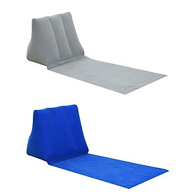 2 pcs Inflating Beach Camping Lounger Pillow Cushion Chair Air Bed - Blue + Grey