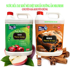 Combo 2 can Nước rửa tay khử mùi Mr.Fresh 5L Hương Quế & Hương Táo (5l/can)