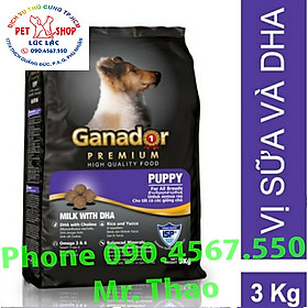 Thức ăn cho chó con Ganador vị Sữa và DHA - Ganador Puppy milk with DHA 3kg