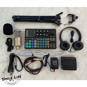 Mua Trọn Bộ Sound Card K300 - Mic Thu Âm PC K200 đầy đủ phụ kiện Tặng tai nghe chụp