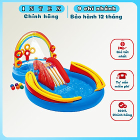 Bể bơi phao có cầu trượt INTEX 57453, Tập bơi cho bé, Làm quen với nước, Vui chơi học tập ngày hè - Hàng chính hãng