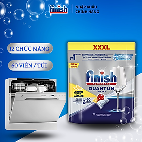 Viên rửa chén bát Finish Quantum 60 viên hương chanh 