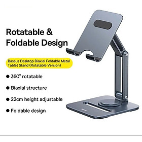 Mua Giá Đỡ Máy Tính Bảng Baseus Desktop Biaxial Foldable Metal Stand Cho iPad Stable Xoay 360° Bằng Kim Loại Có Thể Gập Lại - hàng chính hãng