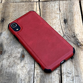 Ốp lưng da chống sốc dành cho iPhone 7  8  SE 2020  7 PLUS  8 PLUS  X  XS  XS MAX  XR  11  11 PRO  11 PRO MAX  12 MINI  12  12Pro  12 Pro Max - Hàng chính hãng - XR - Đỏ