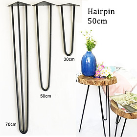 Mua Chân bàn Hairpin Cao 50cm (DIY) - chân sắt phủ Sơn tĩnh điện cao cấp  nan sắt đặc phi 10mm