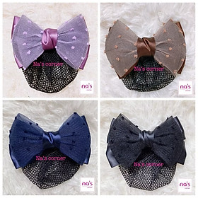 Kẹp lưới bới tóc búi tóc hoạ tiết cao cấp (30)