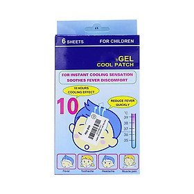 Miếng dán hạ sốt hộp 6 miếng, Làm mát tức thì, dùng trong các trường hợp sốt, say nắng, đau cơ