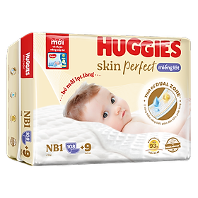 Dùng Kèm Tã Vải Tam Giác - Mẫu mới tặng thêm 9 Miếng- Miếng Lót Sơ Sinh Huggies NB1 108 miếng - Cho Bé Dưới 5kg - HSD luôn mới